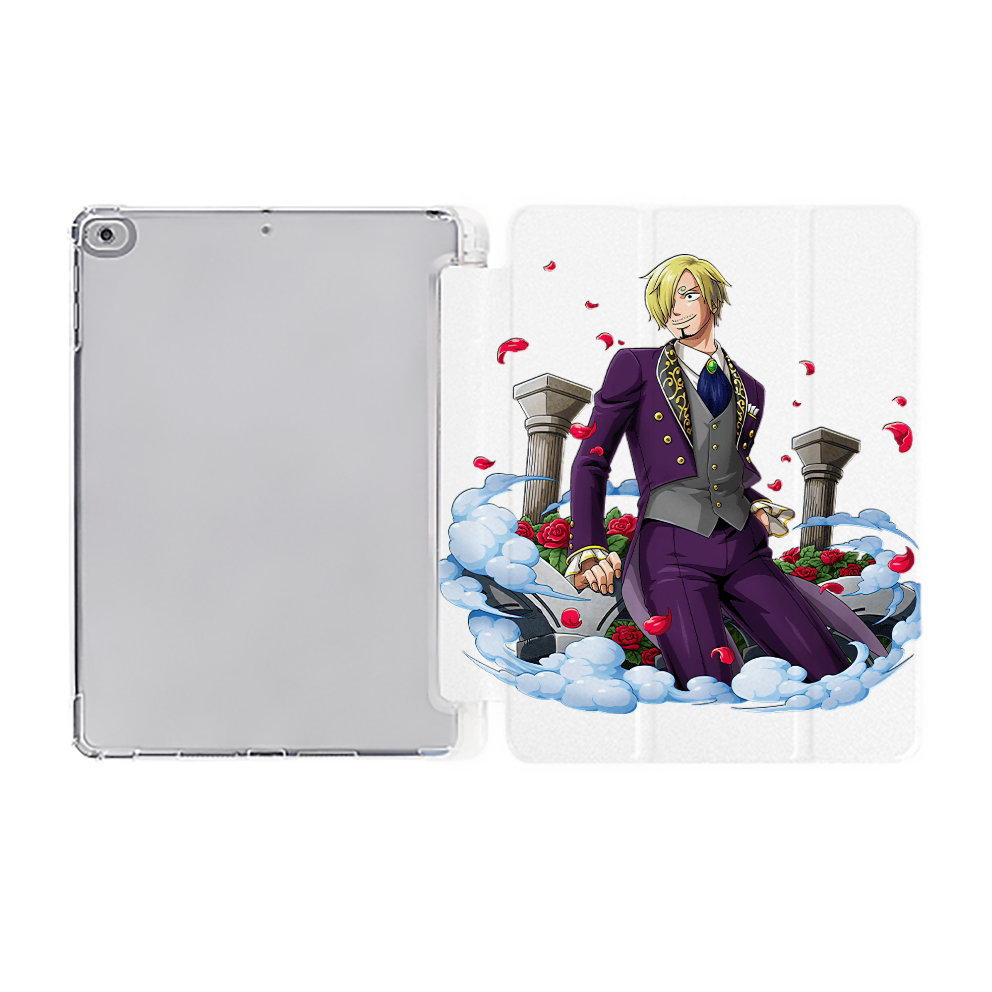 （画像用） ワンピース サンジ ONE PIECE Sanji IPad ケース ペン収納付き 三つ折りスタンド PUレザー×シリコン 対応機種9.5/10.5/10.9インチ